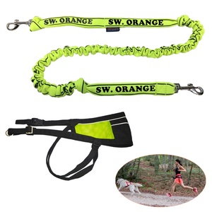 Doble gancho manos libres elástico correr perro plomo <span class=keywords><strong>Husky</strong></span> Mushing ejercicio Bikejoring perro Canicross Skijoring bolsa correr cinturón - Product Image 1