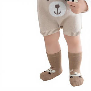 24 paires de chaussettes pour bébé, automne-hiver, coton peigné, antidérapantes, tricotées à la main, sans couture, fines, douces, adorables, chaussettes à motifs de dessins animés - Product Image 1