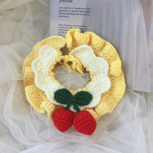 Bufandas/cintas para el cuello tejidas para gatos y perros, baberos/ponchos de Año Nuevo, baberos para mascotas, regalos navideños, Bichón Frisé azul y blanco - Product Image 4