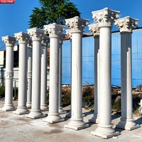 Colonnes corinthiennes classiques en marbre YOUFINE, piliers architecturaux décoratifs pour la décoration paysagère de villas