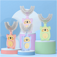 Koala Design facile circulaire large 3 côtés mousse manuel garçon fille plein protecteur buccal enfant en bas âge 360 brosse à dents en forme de U