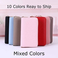 Yihe nouvelle meilleure vente 9 couleurs en cuir grainé A6 Slim Budget Zippy portefeuille avec onglet enveloppes en espèces disponibles comme organisateur d'argent