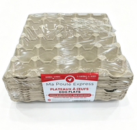Plateaux empilables personnalisés de 30 unités en pâte à papier pour œufs, avec emballage sous film thermorétractable