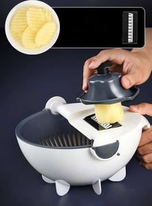 Râpe à légumes multifonctionnelle CXT008 en gros avec panier égouttoir, coupe-pommes de terre et trancheuse à radis pour la cuisine domestique - Product Image 4