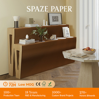 Présentoir pliable artistique en papier accordéon multi-formes Spazepaper Triangle Long Shelf pour salle d'exposition