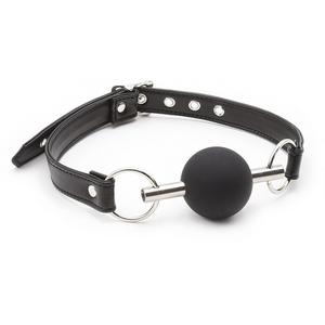 BDSM Bondage Ball Gag in Silicone, Mordicchiatore Orale con Barra Metallica per Giochi di Ruolo Sessuali per Adulti - Product Image 2