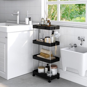 Uso domestico Metal Rolling Organization GRS Plastic Storage Utility Cart Trolley scaffali vassoio con rotelle - Product Image 2