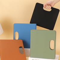 Carnet de notes A5 en cuir PU pour affaires, avec poignée portable et feuilles mobiles, papier épais 100 g/m²