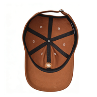 Nouvelle Casquette de Baseball Tendance à 6 Panneaux avec Broderie Mini Chrysanthème et Logo sur le Panneau Gauche, Boucle Ajustable Or Cuivre, 100% Coton