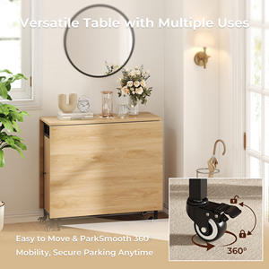 Kunden spezifischer moderner faltbarer Esstisch mit Rädern Kompakter mobiler ausziehbarer Küchentisch mit Aufbewahrung schrank für 4-6-Sitzer - Product Image 6