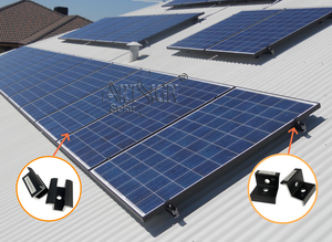 مشابك تثبيت ألواح الطاقة الشمسية من الألومنيوم OEM ODM، مشبك وسطي ونهاي 40 مم للقضبان، نظام تثبيت شمسي فضي وأسود |   لافتة فنية - Product Image 2