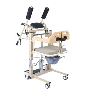 Sedia a Rotelle con Sollevamento Idraulico Manuale Confortevole per Anziani e Pazienti Paralizzati, Capacità 150kg, Deambulatore da Bagno - Product Image 4
