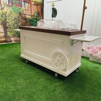 Chariot à bonbons pliable sur mesure, chariot alimentaire mobile en bois pour restaurant, restauration rapide, extérieur