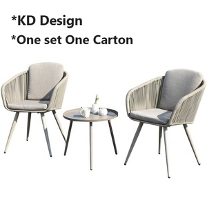 Modern Best <strong>Garden</strong> Porch <strong>2</strong> <strong>Seater</strong> Dining Set <strong>Furniture</strong> 0utdoor Patio Cafe Rope Aluminum Table and <strong>2</strong> Chairs - Product Image 2