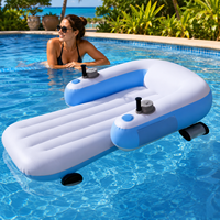 Bouée gonflable motorisée pour piscine, avec commande à double joystick, porte-gobelets, en PVC, pour usage intérieur/extérieur