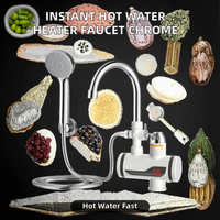 Chauffe-eau électrique instantané pour bain et douche, robinet d'eau chaude rapide en 3 secondes, OEM, acier inoxydable, carré, contemporain, chromé