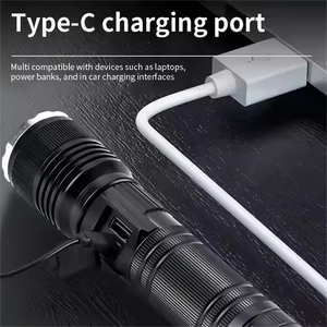 Linterna Recargable de 2000 Lúmenes, Luz Blanca Brillante, Láser LEP, Impermeable, con Batería y Pantalla LCD para Camping - Product Image 3