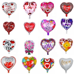 Dekorasi Pesta Helium Tiup Hari Valentine Warna-warni Kustom Balon Foil Hati Grosir