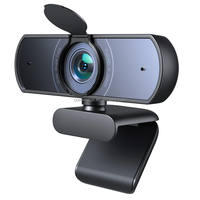 Webcam USB Full HD avec microphone intégré à réduction de bruit, capteur CMOS, trépied rotatif, 1080P, 83° grand angle, couvercle de confidentialité pour PC