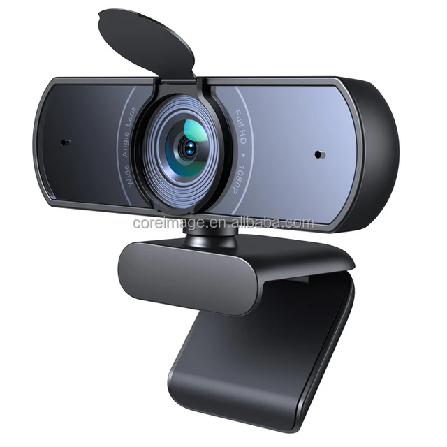 Full HD USB Webcam Built-in Noise Reduction Microphone CMOS Sensor Rotatable Tripod 1080P 83 Wide Angle Privacy Cover for PC