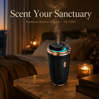 Diffuseur d'arômes portable en forme de tasse <10ml, brumisateur ultrasonique à deux liquides, bouton tactile PP, batterie USB-C, faible bruit, maison, bureau
