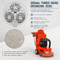 JYFG350 Meuleuse compacte pour sols en béton 350 mm 220V/380V avec aspiration intégrée semi-automatique, double fonction de meulage à sec et à humide pour sous-sols et couloirs