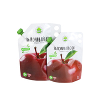 Pochette souple personnalisée de qualité alimentaire avec bec verseur 1L pour emballage de jus/purée liquide avec trou de suspension