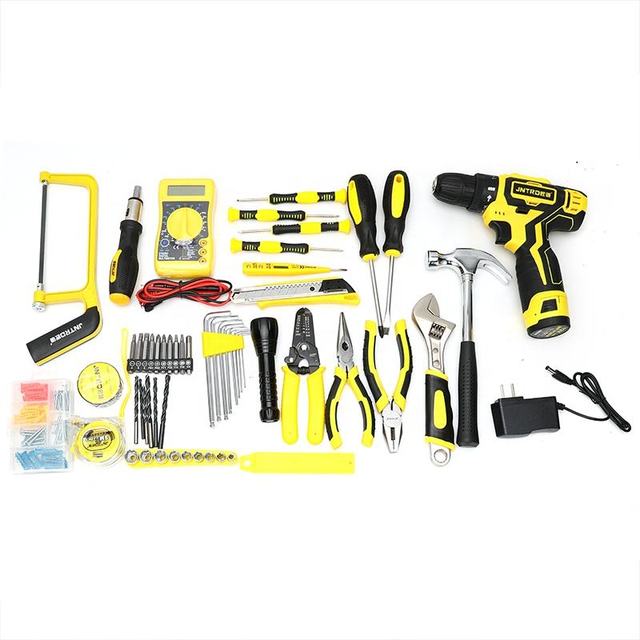 Lithium Battery Cordless Drills Household Garden Tools Wholesale Professional Hand Tool 128 Pcs Electric Impact Drill Set