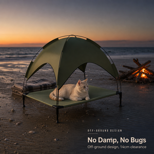 <b>Dog</b> <b>Bed</b> Elevated Pet Cot with Canopy Waterproof <b>Raised</b> Cat <b>Bed</b> Outdoor Pet Hammock Sun Shade Awning for Puppy Kitten - Product Image 4