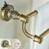 WANFAN porte-serviettes moderne de luxe mural antique porte-serviettes en laiton étagères de salle de bain avec 2 porte-serviettes accessoire de salle de bain