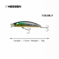 Leurre de pêche flottant de surface, type Wobbler Crankbait, 75mm 10g, Minnow sans ailettes, avec sonnette, nageur de surface, effet flottant, pour poissons de mer