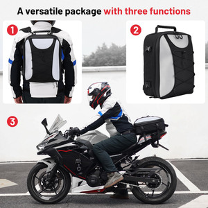Sac de voyage imperméable gratuit - Sac sec pour moto, sac de selle avec grand espace de rangement, poche extérieure en maille zippée pour le camping - Product Image 4