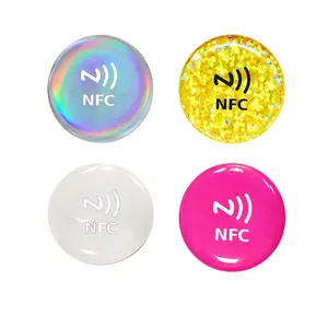 โลโก้ที่กำหนดเองสื่อสังคมร่วมกัน NFC แท็กสติกเกอร์ที่มี NTAG213/NTAG215 /NTAG216