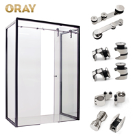 Kits de quincaillerie pour porte de douche coulissante en acier inoxydable 304 chromé ORAY, accessoires de salle de bain, ensemble de quincaillerie pour porte de douche