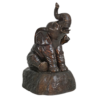 Sculpture de statue d'éléphant de marche en bronze de 3 pieds de haut en laiton Offre Spéciale coulé