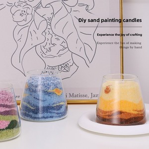 Kit de Matériaux DIY pour Bougie Parfumée en Verre avec Peinture au Sable Parfumée d'Intérieur Originale – Cadeau d'Anniversaire et de Mariage - Product Image 1