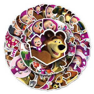 Fabrika toptan 50 adet özel animasyon PVC Bear ayı çıkartmaları ev dekorasyon için su geçirmez karikatür çıkartmalar - Product Image 3