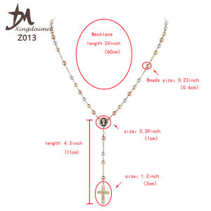 Z013 Rosario de oro al por mayor collar de tres colores santo <span class=keywords><strong>padre</strong></span> Rosario collar de cuentas - Product Image 3