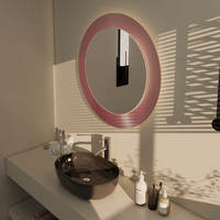 Miroir de salle de bain LED avec cadre en acrylique, anti-buée, lumière multicolore et commande tactile |   Support de la personnalisation OEM/ODM