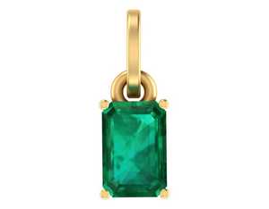Pendentifs minimalistes en or 14 carats avec serti octogonal/clos, pierre de naissance naturelle ronde certifiée IGI - Product Image 1