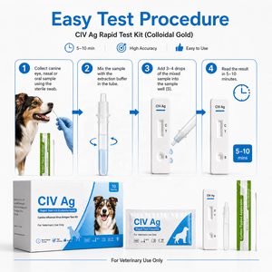 Kit per Test Rapido dell'Antigene del Virus dell'Influenza Canina A, Tampone Nasale per Screening Veterinario della Grippa Canina - Product Image 1