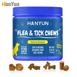 Hanyun Flea and Tick Prevention Chewable Supplements for Dogs Pet Health Care Treats Pest Control & Natural Defense Free Sample