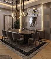 Séparateur mural moderne en acier inoxydable 304/316 avec miroir, cloison étanche, design avec CNC, pour la décoration de la maison