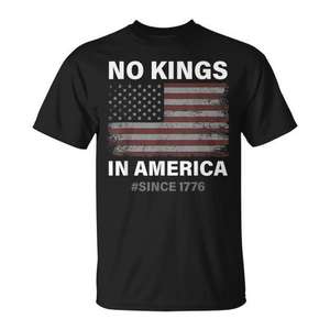 No hay reyes en Estados Unidos desde 1776, camiseta vintage con bandera de Estados Unidos - Product Image 1