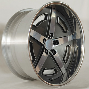 Jantes en alliage d'aluminium polies personnalisées R20, construction forgée en deux parties, PCD 5x120.65 ET -<span class=keywords><strong>25</strong></span> pour Chevrolet Bel Air Silverado - Product Image 1