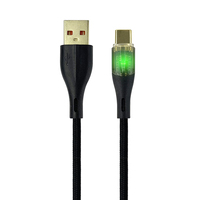 Lumière LED Ligne Tressée Vente en Gros Haute Qualité 1m USB A USB C Type C Câble de Données Lumineux Charge Rapide Câble de Transfert de Données Type C