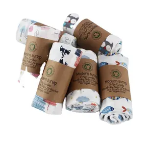 Wholesale White Skin-friendly Infant Muslin fabric Blanket 2 Layer gauze Organic Cotton Baby Wrap Swaddle Blanket