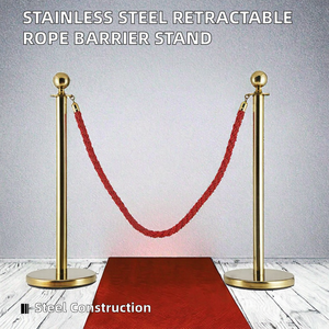Barrière de gestion de foule <span class=keywords><strong>en</strong></span> corde dorée, vente <span class=keywords><strong>en</strong></span> gros directe usine pour banques, aéroports, musées - Product Image 2