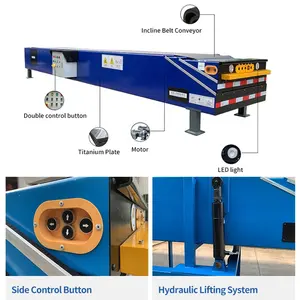 Телескопический мобильный ленточный конвейер с дистанционным управлением, система погрузки и разгрузки контейнеров, производство Китай