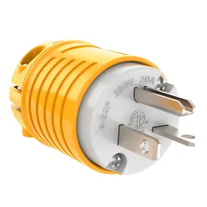 NEMA 6-20P Plug Industrial Grade 20 Amp,AC 250V ,2 Pole-3 Wire USA 3 Pin rewireable plug connector,ETL/cETL Listed